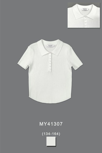 [MY41307-WHT-134-164] Джемпер/жилет вязаный для девочки MY41307